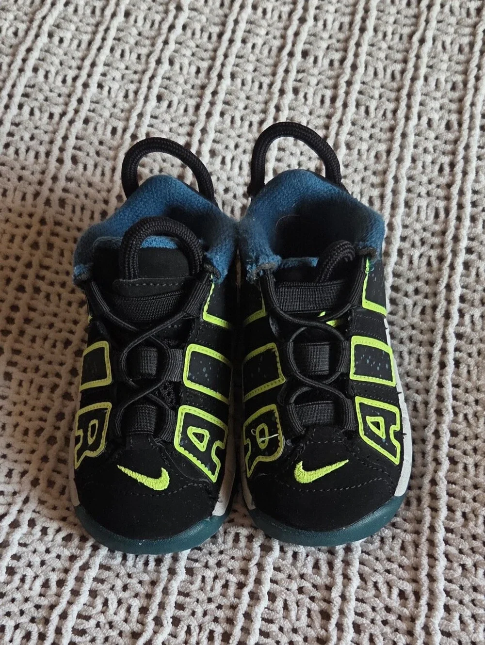 Nike (TD) Nike Air More Uptempo 'Black Volt Geode Teal' BABY'S Size 6c